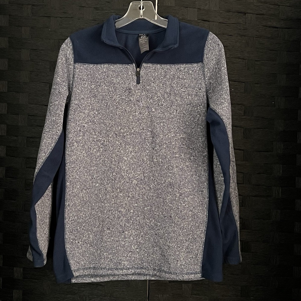 Champion Youth Boys Quarter-zip Fleece Pullover Sz XL 16-18 Blue Gray VGC!
